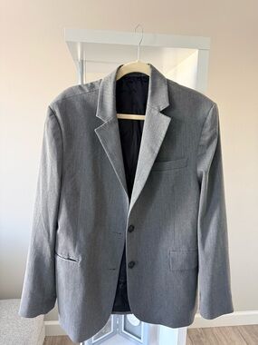 Djerf Avenue Gray Two-Button Notch Lapel Blazer